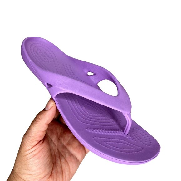 CROCS Other - Crocs Kadee Youth Girls Flip Flop Sandals Size 2 Lavender Lightweight & Comfy
